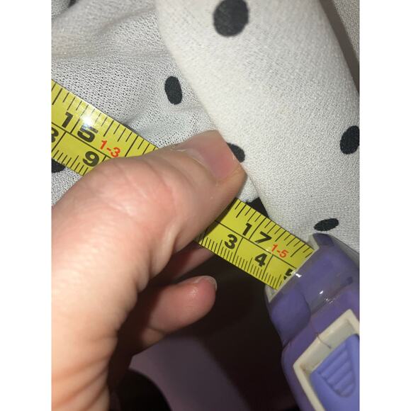 SL Petites 8 Dress White Polka Dot 1980s Puff Tulle Belted Black Skirt Secretary - Picture 9 of 12